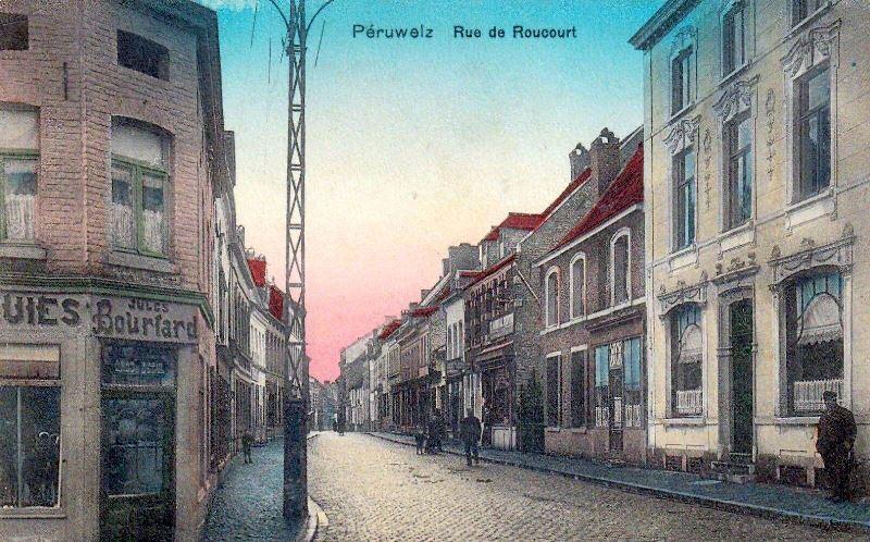 Ak belgien peruwelz rue de rouccurt fp 1917